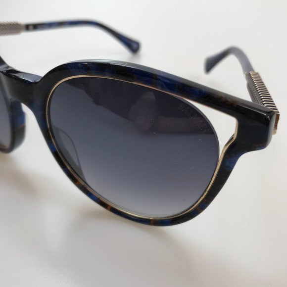 Brand New in Box Authentic Balmain Style #BL2507 Blue Marbled Sunglasses - Picture 4 of 8